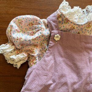 Vintage two piece cottage core girls dress size 5